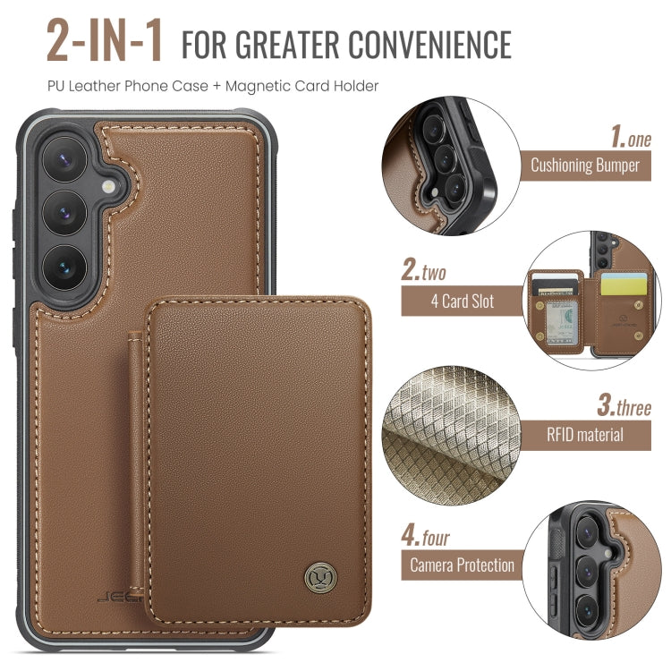 For Samsung Galaxy S24+ 5G JEEHOOD J05 Business Magnetic Style RFID Leather Phone Case(Brown) - Galaxy S24+ 5G Cases by JEEHOOD | Online Shopping UK | buy2fix