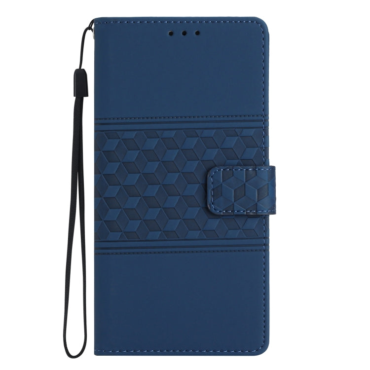 For Samsung Galaxy S25 5G Diamond Embossed Skin Feel Leather Phone Case(Dark Blue) - Galaxy S25 5G Cases by buy2fix | Online Shopping UK | buy2fix