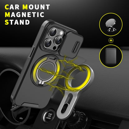 For iPhone 16 Pro Sliding Camshield Ring Holder Phone Case(Black) - iPhone 16 Pro Cases by buy2fix | Online Shopping UK | buy2fix