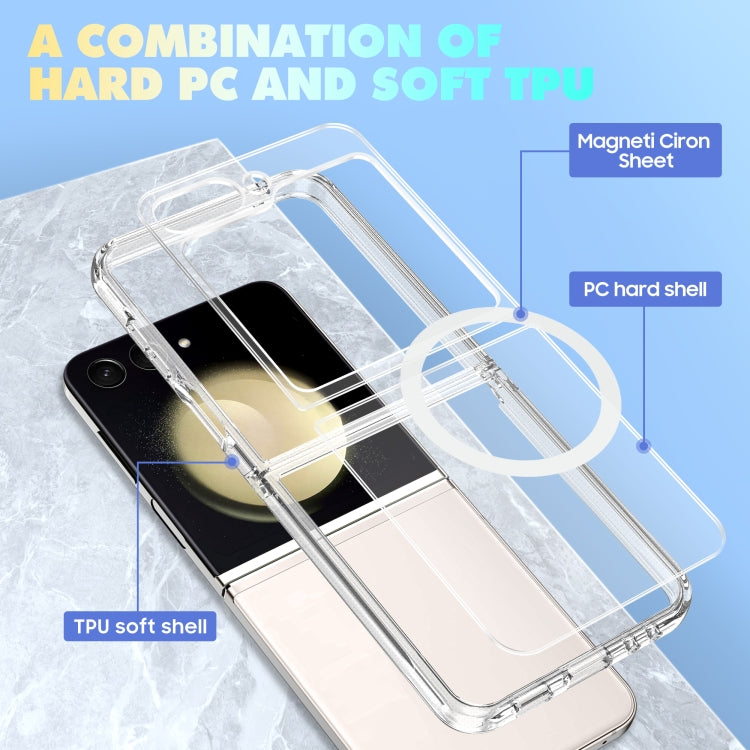 For Samsung Galaxy Z Flip4 5G MagSafe Transparent Shockproof PC Folding Phone Case - Galaxy Z Flip4 5G Cases by buy2fix | Online Shopping UK | buy2fix