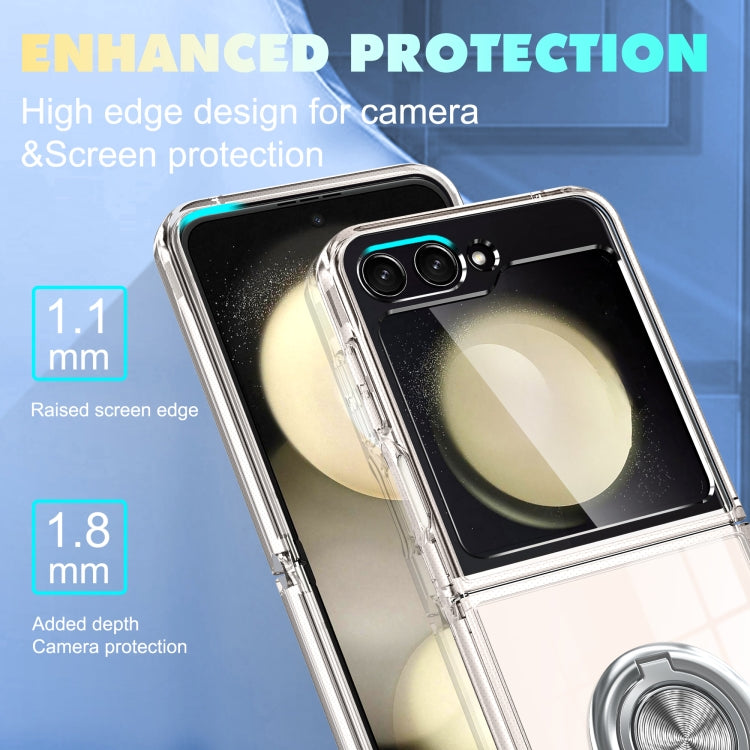 For Samsung Galaxy Z Flip4 5G MagSafe Transparent PC Folding Phone Case with Ring Holder - Galaxy Z Flip4 5G Cases by buy2fix | Online Shopping UK | buy2fix