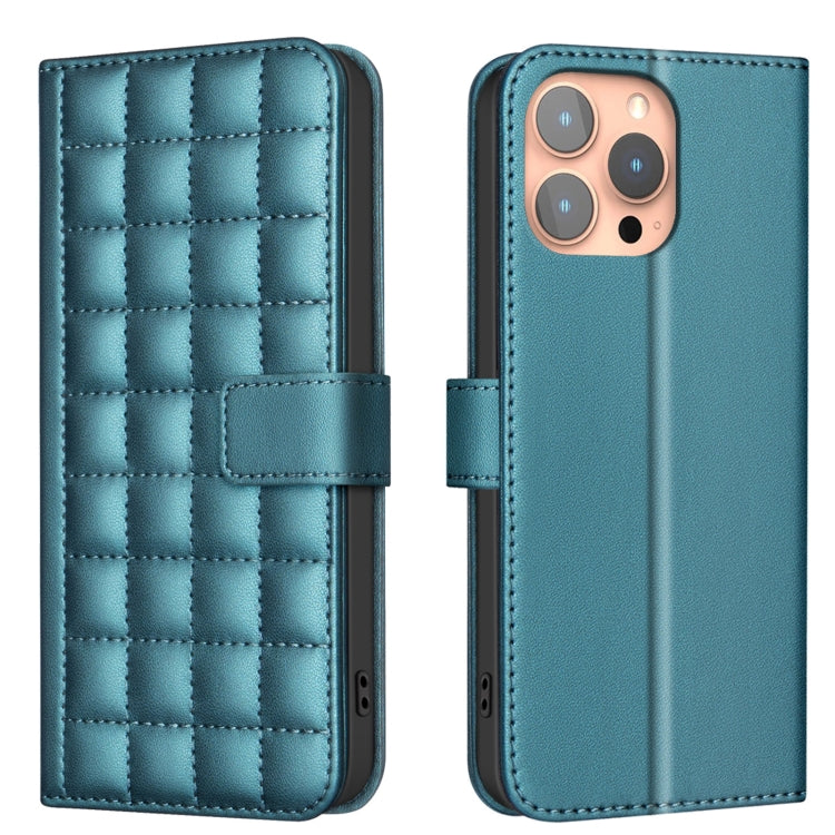 For iPhone 16 Pro Max Square Texture Leather Phone Case(Green) - iPhone 16 Pro Max Cases by buy2fix | Online Shopping UK | buy2fix