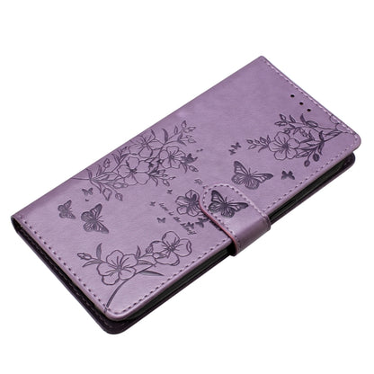 For Blackview A55 Pro Butterflies and Flowers Leather Phone Case(Purple) - More Brand by buy2fix | Online Shopping UK | buy2fix