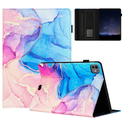 For iPad Air 11 2025 / 2024 Marble Litchi Leather Smart Tablet Case(Pink Blue) - iPad Air 11 2025 / 2024 Cases by buy2fix | Online Shopping UK | buy2fix