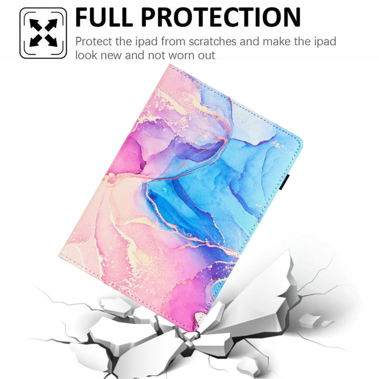 For iPad Air 11 2025 / 2024 Marble Litchi Leather Smart Tablet Case(Pink Blue) - iPad Air 11 2025 / 2024 Cases by buy2fix | Online Shopping UK | buy2fix