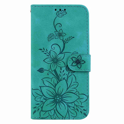 For Samsung Galaxy S25+ 5G Lily Embossed Leather Phone Case(Green) - Galaxy S25+ 5G Cases by buy2fix | Online Shopping UK | buy2fix