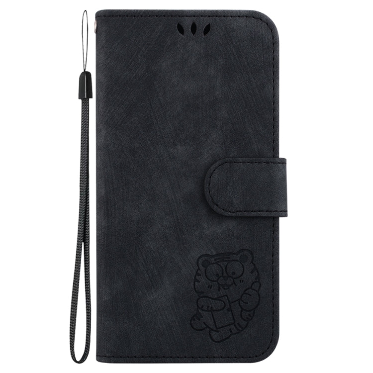 For Samsung Galaxy S25+ 5G Little Tiger Embossed Leather Phone Case(Black) - Galaxy S25+ 5G Cases by buy2fix | Online Shopping UK | buy2fix