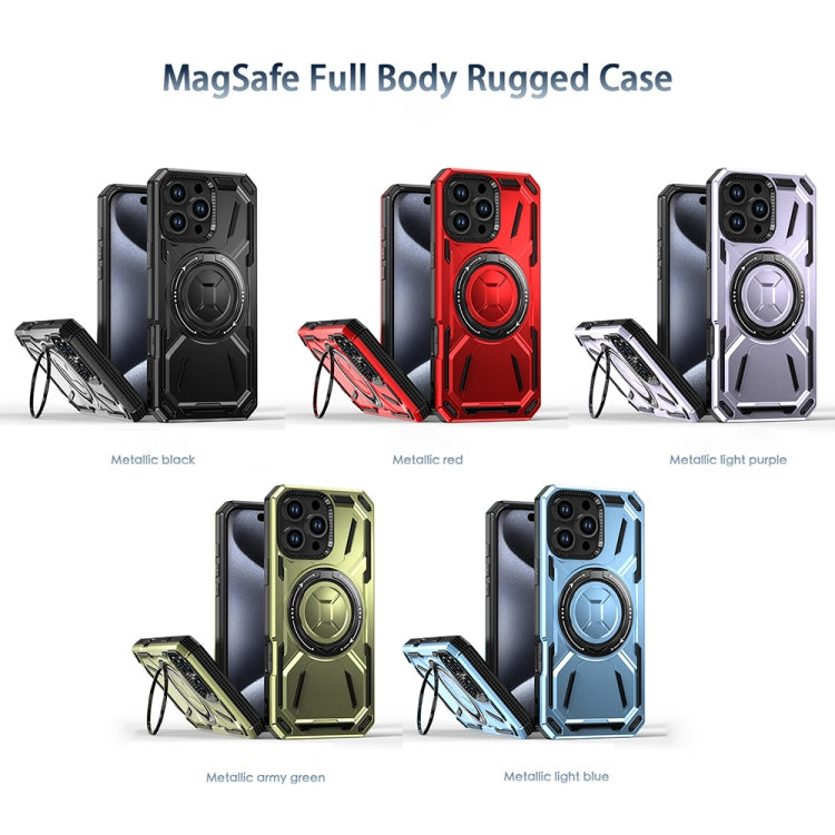 For iPhone 13 Pro Armor II Series MagSafe Magnetic Holder Phone Case(Red) - iPhone 13 Pro Cases by buy2fix | Online Shopping UK | buy2fix