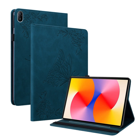 For Huawei MatePad SE 11 2024 Butterfly Flower Embossed Leather Tablet Case(Blue) - Huawei by buy2fix | Online Shopping UK | buy2fix