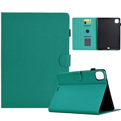 For iPad Air 11 2025 / 2024 Solid Color Fiber Texture Smart Tablet Leather Case(Lake Green) - iPad Air 11 2025 / 2024 Cases by buy2fix | Online Shopping UK | buy2fix