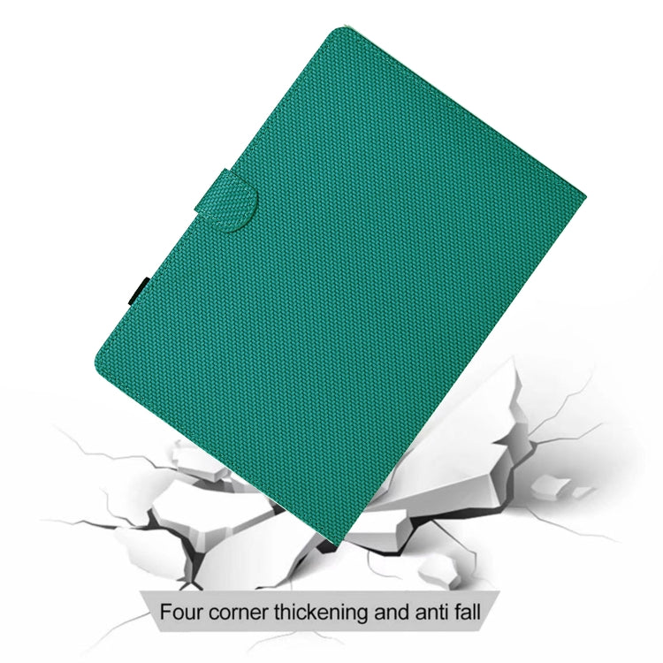 For iPad Air 11 2025 / 2024 Solid Color Fiber Texture Smart Tablet Leather Case(Lake Green) - iPad Air 11 2025 / 2024 Cases by buy2fix | Online Shopping UK | buy2fix