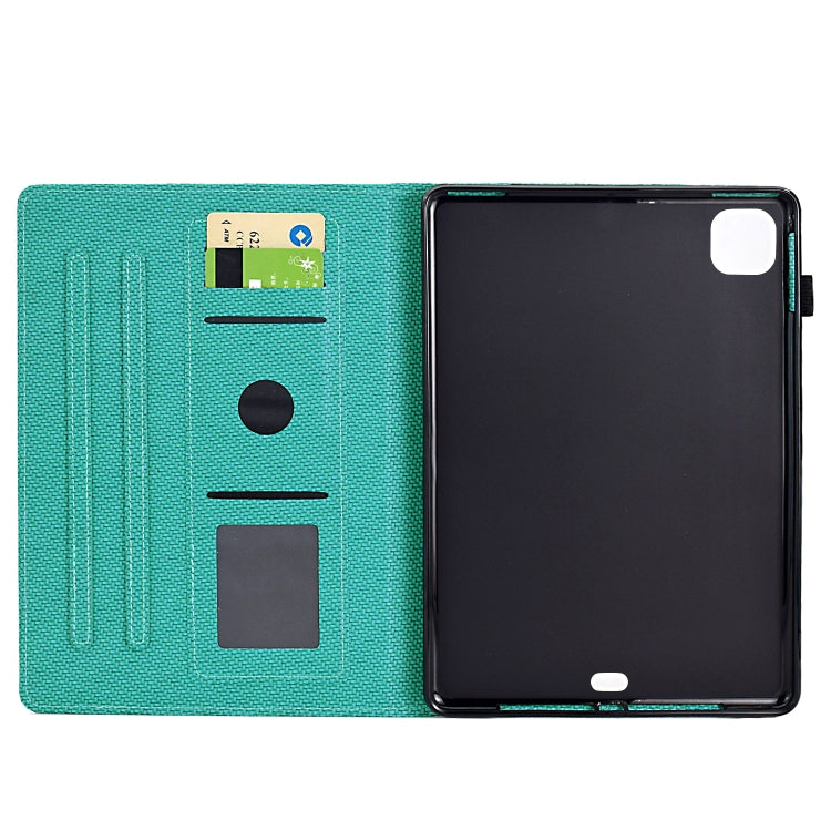 For iPad Air 11 2025 / 2024 Solid Color Fiber Texture Smart Tablet Leather Case(Lake Green) - iPad Air 11 2025 / 2024 Cases by buy2fix | Online Shopping UK | buy2fix