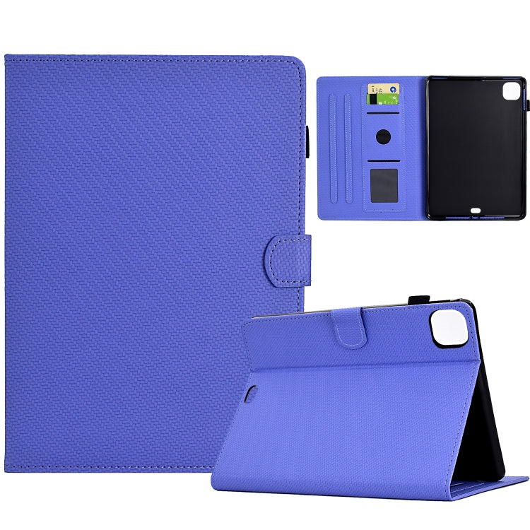 For iPad Air 11 2025 / 2024 Solid Color Fiber Texture Smart Tablet Leather Case(Purple) - iPad Air 11 2025 / 2024 Cases by buy2fix | Online Shopping UK | buy2fix