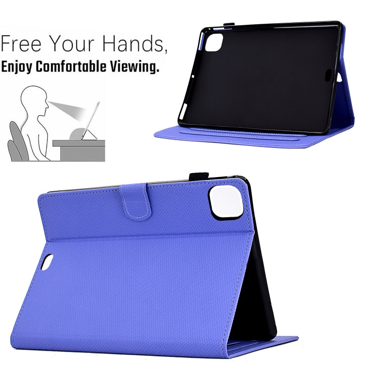 For iPad Air 11 2025 / 2024 Solid Color Fiber Texture Smart Tablet Leather Case(Purple) - iPad Air 11 2025 / 2024 Cases by buy2fix | Online Shopping UK | buy2fix