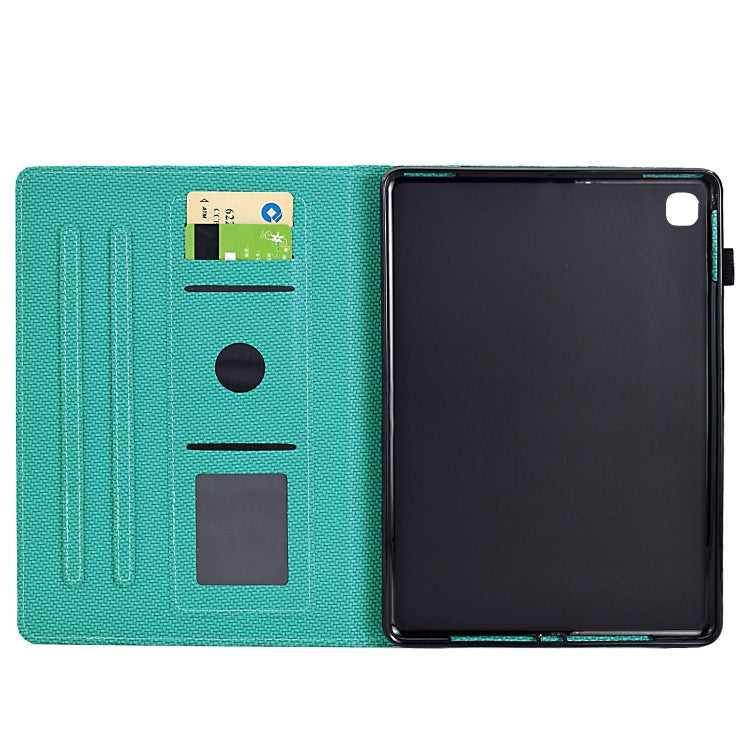 For Samsung Galaxy Tab A7 Lite Solid Color Fiber Texture Smart Tablet Leather Case(Lake Green) - Tab A7 Lite T220 / T225 by buy2fix | Online Shopping UK | buy2fix