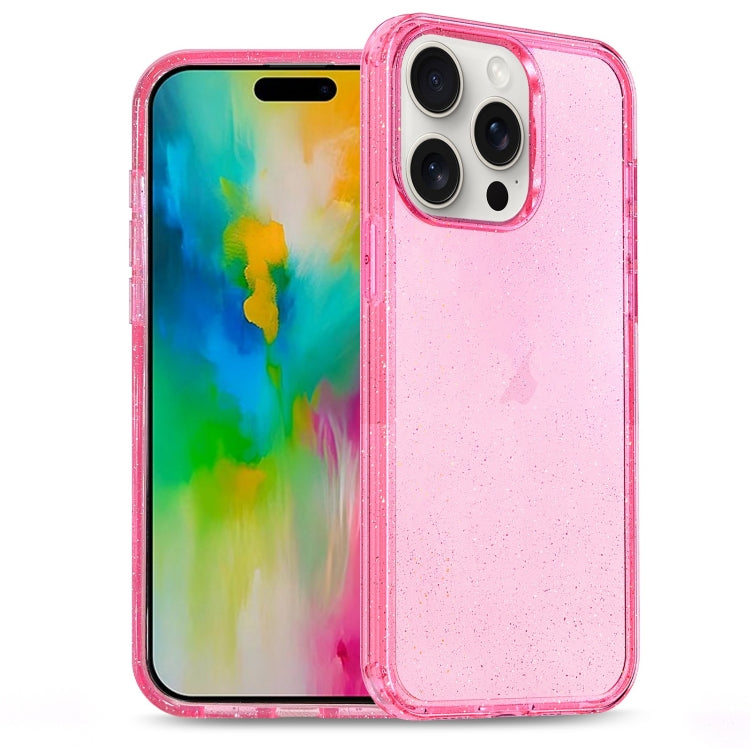 For iPhone 16 Pro Glitter Powder TPU Hybrid PC Phone Case(Pink) - iPhone 16 Pro Cases by buy2fix | Online Shopping UK | buy2fix