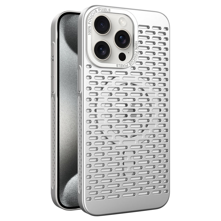 For iPhone 15 Pro Max Hollow Cooling MagSafe Phone Case(Silver) - iPhone 15 Pro Max Cases by buy2fix | Online Shopping UK | buy2fix