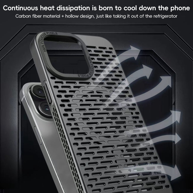 For iPhone 15 Pro Max Hollow Cooling MagSafe Phone Case(Silver) - iPhone 15 Pro Max Cases by buy2fix | Online Shopping UK | buy2fix