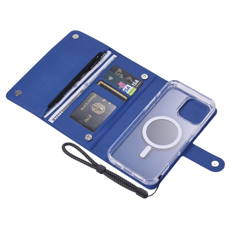 For iPhone 15 Pro Max ViLi GHB-C Series RFID MagSafe Magnetic Flip Leather Phone Case(Blue) - iPhone 15 Pro Max Cases by ViLi | Online Shopping UK | buy2fix