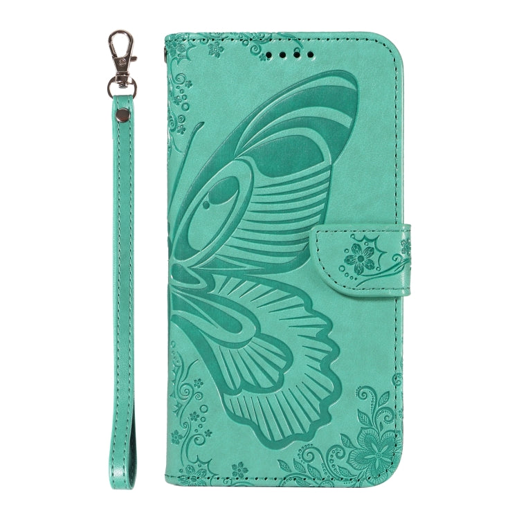 For Samsung Galaxy S25 / S24 5G Swallowtail Butterfly Embossed Leather Phone Case(Green) - Galaxy S25 5G Cases by buy2fix | Online Shopping UK | buy2fix