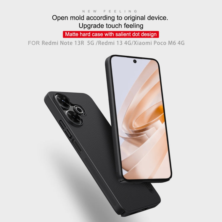 For Redmi Note 13R 5G / 13 4G NILLKIN Frosted PC Phone Case(Black) - Redmi 13 Cases by NILLKIN | Online Shopping UK | buy2fix