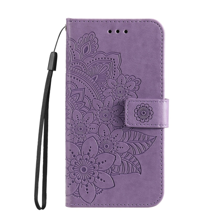 For Redmi K70 Ultra Seven-petal Flowers Embossing Leather Phone Case(Light Purple) - Xiaomi Cases by buy2fix | Online Shopping UK | buy2fix