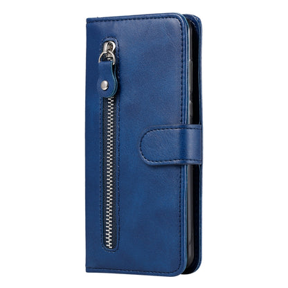 For Samsung Galaxy S25 Ultra 5G Fashion Calf Texture Zipper Leather Phone Case(Blue) - Galaxy S25 Ultra 5G Cases by buy2fix | Online Shopping UK | buy2fix