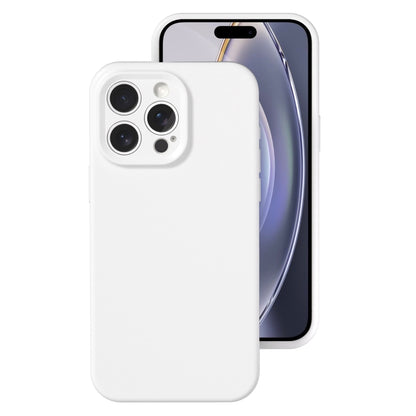 For iPhone 16 Pro Max Precise Hole Liquid Silicone Jelly Color Full Coverage Phone Case(White) - iPhone 16 Pro Max Cases by buy2fix | Online Shopping UK | buy2fix