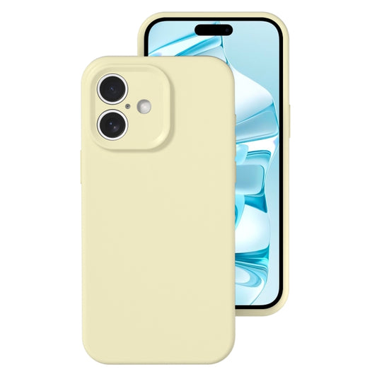 For iPhone 16 Plus Precise Hole Liquid Silicone Jelly Color Full Coverage Phone Case(Milk Yellow) - iPhone 16 Plus Cases by buy2fix | Online Shopping UK | buy2fix