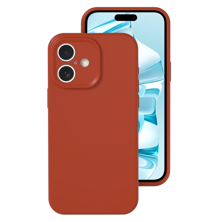 For iPhone 16 Plus Precise Hole Liquid Silicone Jelly Color Full Coverage Phone Case(Caramel Brown) - iPhone 16 Plus Cases by buy2fix | Online Shopping UK | buy2fix