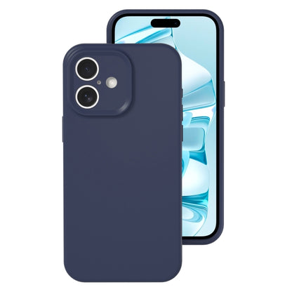 For iPhone 16 Precise Hole Liquid Silicone Jelly Color Full Coverage Phone Case(Midnight Blue) - iPhone 16 Cases by buy2fix | Online Shopping UK | buy2fix