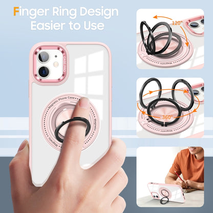 For iPhone 16 Magnetic Rotating Ring Holder Phone Case(Pink) - iPhone 16 Cases by buy2fix | Online Shopping UK | buy2fix