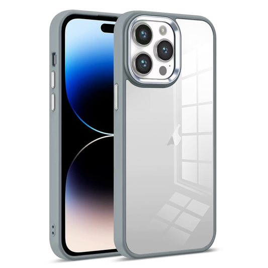 For iPhone 14 Pro Max Colorful Armor Transparent Phone Case(Grey) - iPhone 14 Pro Max Cases by buy2fix | Online Shopping UK | buy2fix