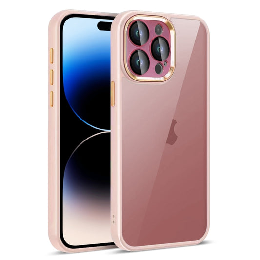 For iPhone 14 Pro Max Colorful Armor Lens Film Translucent Phone Case(Pink) - iPhone 14 Pro Max Cases by buy2fix | Online Shopping UK | buy2fix