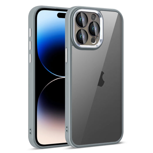 For iPhone 14 Pro Max Colorful Armor Lens Film Translucent Phone Case(Grey) - iPhone 14 Pro Max Cases by buy2fix | Online Shopping UK | buy2fix