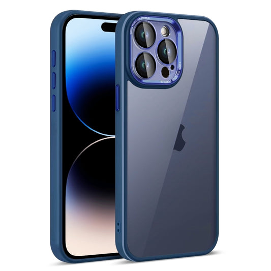 For iPhone 14 Pro Max Colorful Armor Lens Film Translucent Phone Case(Blue) - iPhone 14 Pro Max Cases by buy2fix | Online Shopping UK | buy2fix