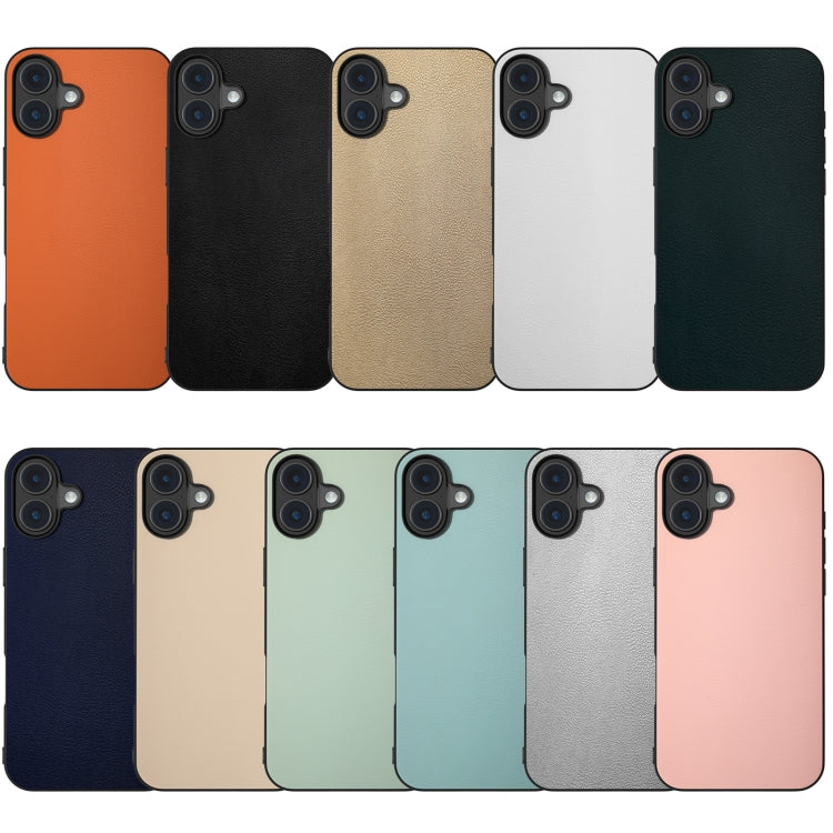 For iPhone 16 Plus PU Leather Black Frame Full Coverage Phone Case(Light Pink) - iPhone 16 Plus Cases by buy2fix | Online Shopping UK | buy2fix