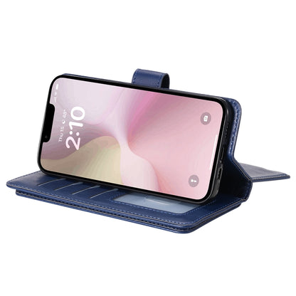 For iPhone SE 2024 Multi-Function Wallet 10 Card Slots Leather Phone Case(Dark Blue) - More iPhone Cases by buy2fix | Online Shopping UK | buy2fix