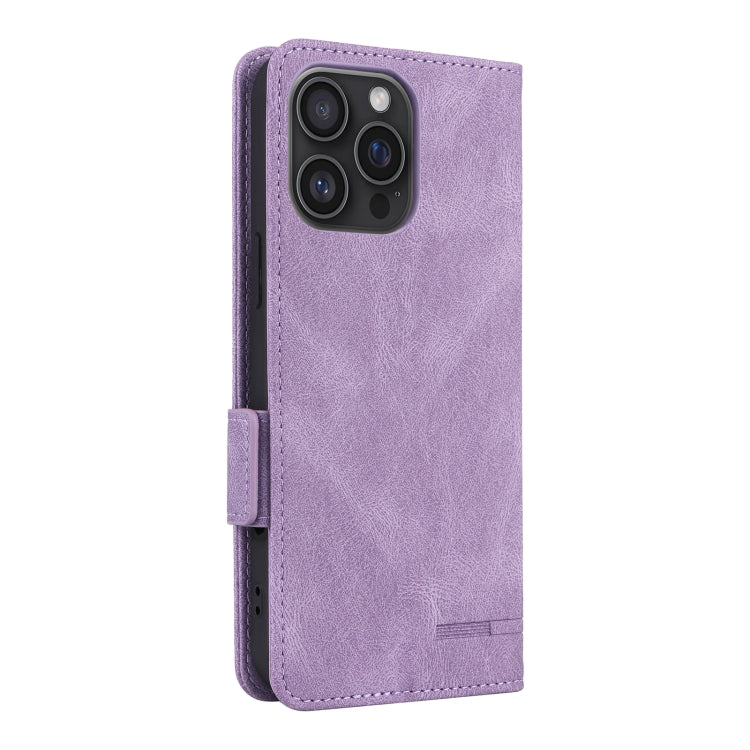 For iPhone 16 Pro Magnetic Clasp Leather Phone Case(Purple) - iPhone 16 Pro Cases by buy2fix | Online Shopping UK | buy2fix