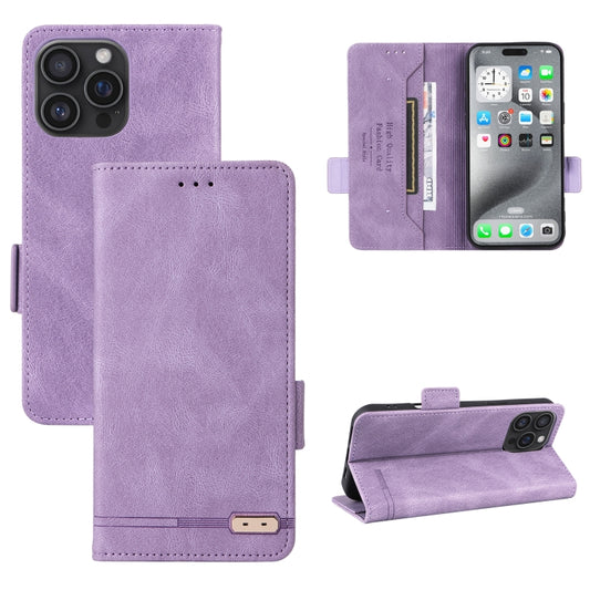 For iPhone 16 Pro Max Magnetic Clasp Leather Phone Case(Purple) - iPhone 16 Pro Max Cases by buy2fix | Online Shopping UK | buy2fix