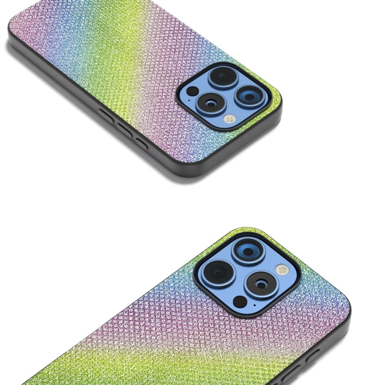 For iPhone 16 Pro Diamond Black Frame Phone Case(Rainbow Diamond) - iPhone 16 Pro Cases by buy2fix | Online Shopping UK | buy2fix