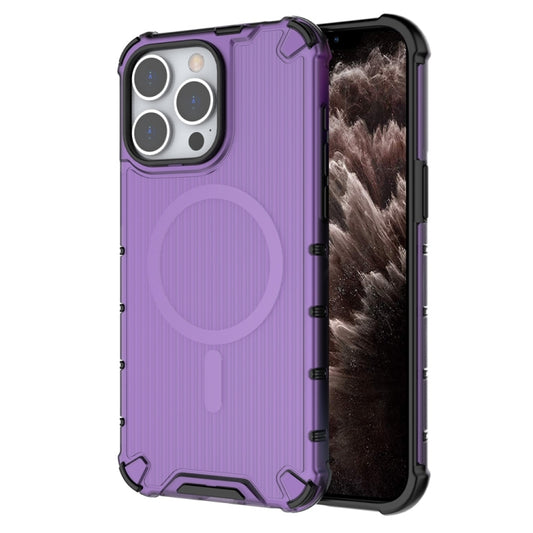 For iPhone 11 Pro Grating Airbag Shockproof MagSafe Frosted Phone Case(Purple) - iPhone 11 Pro Cases by buy2fix | Online Shopping UK | buy2fix