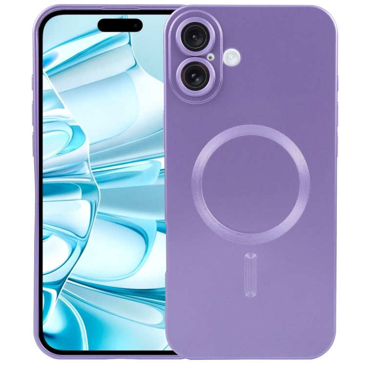 For iPhone 16 Plus Liquid TPU Silicone Solid Color MagSafe Phone Case(Purple) - iPhone 16 Plus Cases by buy2fix | Online Shopping UK | buy2fix