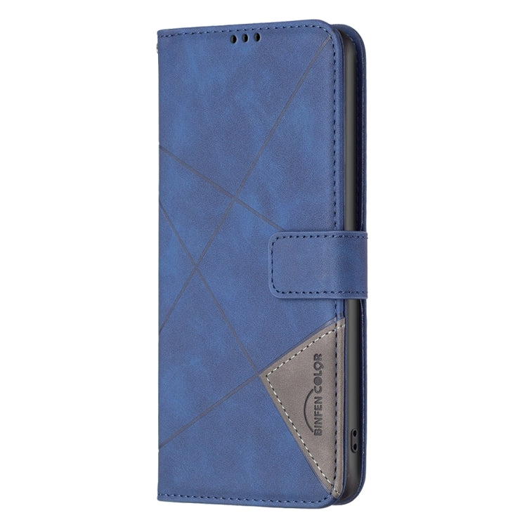 For Redmi K70 Ultra Magnetic Buckle Rhombus Texture Leather Phone Case(Blue) - Xiaomi Cases by buy2fix | Online Shopping UK | buy2fix