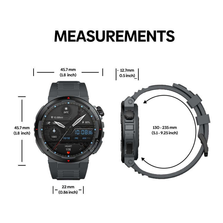 Zeblaze Ares 3 Plus 1.43 inch Fitness & Wellness Smart Watch Supports 24H Health Monitoring(Lava Black) - Smart Watches by Zeblaze | Online Shopping UK | buy2fix