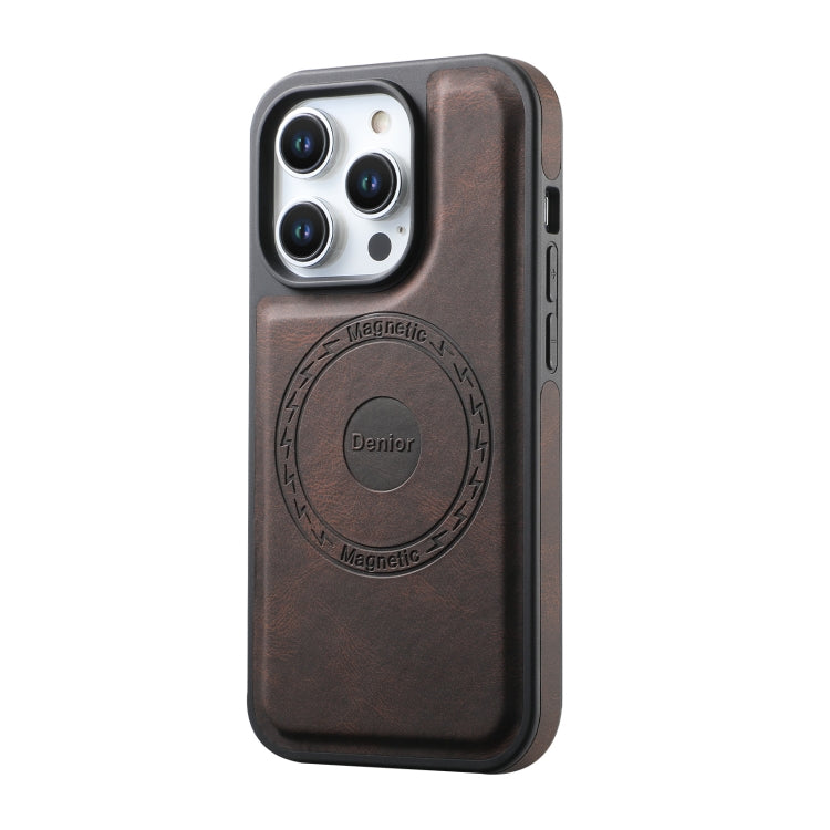 For iPhone 14 / 13 Denior A13 Skin Feel MagSafe Phone Case(Brown) - iPhone 14 Cases by Denior | Online Shopping UK | buy2fix