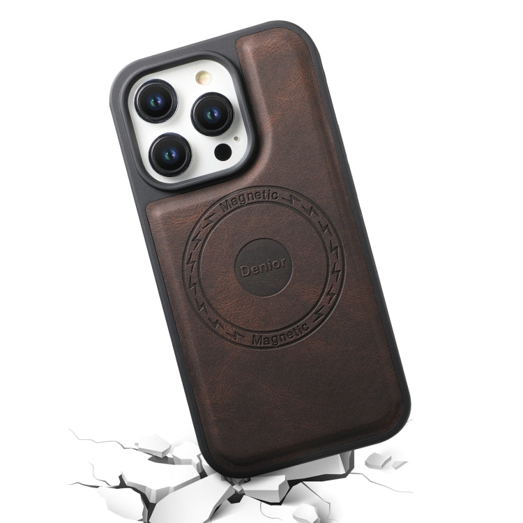 For iPhone 16 Plus Denior A13 Skin Feel MagSafe Phone Case(Brown) - iPhone 16 Plus Cases by Denior | Online Shopping UK | buy2fix