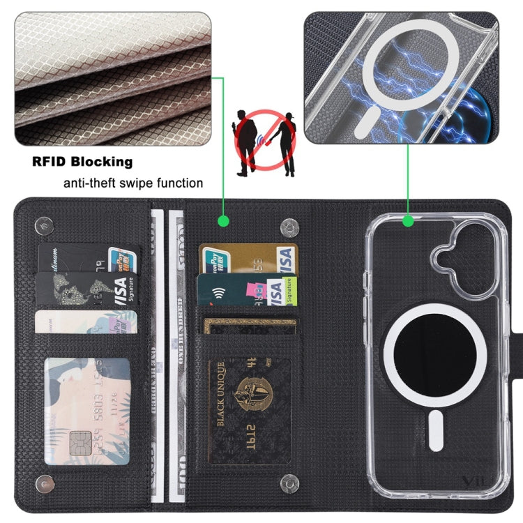 For Samsung Galaxy S24+ 5G ViLi GHA-C Series RFID MagSafe Magnetic Flip Leather Phone Case(Black) - Galaxy S24+ 5G Cases by ViLi | Online Shopping UK | buy2fix