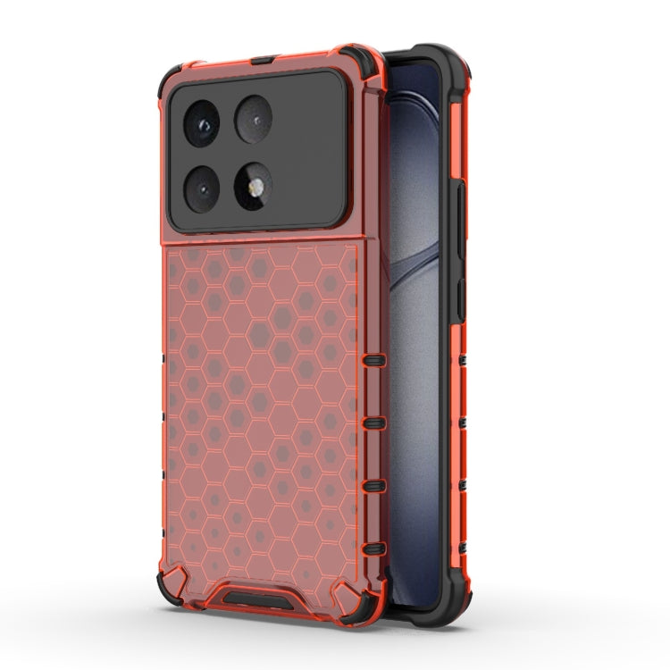 For Redmi K70 Ultra 5G Global Honeycomb Shockproof Phone Case(Red) - Xiaomi Cases by buy2fix | Online Shopping UK | buy2fix