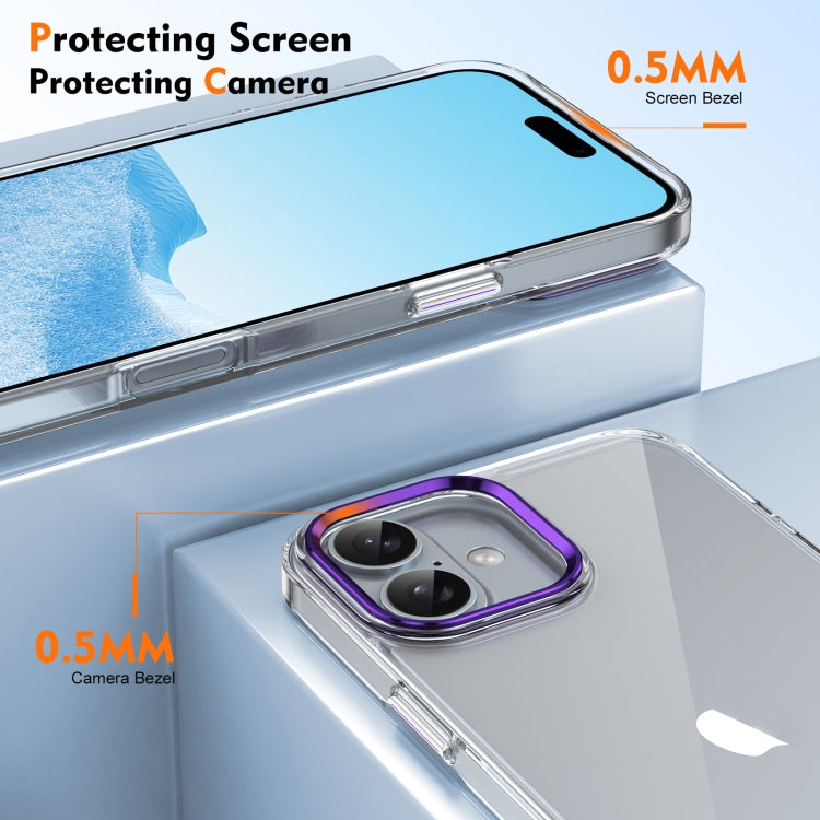 For iPhone 16 Plus Ice Feel HD Transparent PC Full Coverage Phone Case(Purple) - iPhone 16 Plus Cases by buy2fix | Online Shopping UK | buy2fix